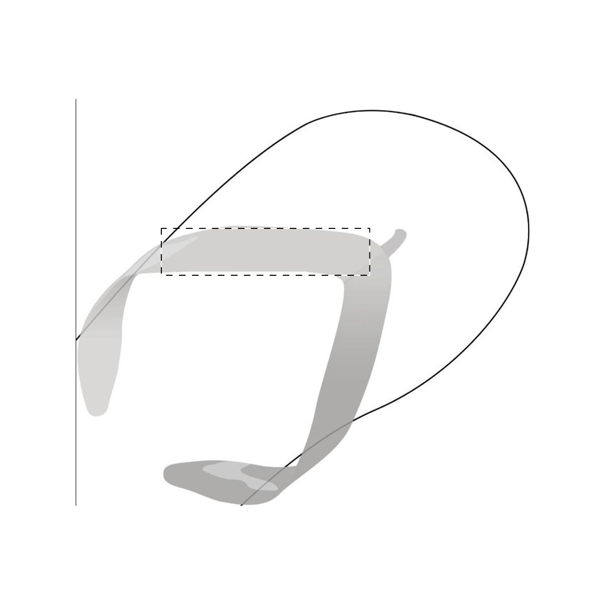 Linker Slipper - linkes Band (4 x 0,8 cm)