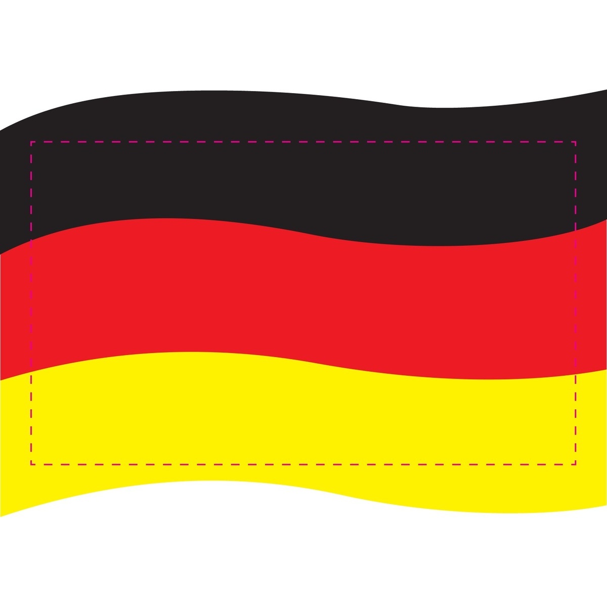 mittig auf Flagge (160 x 270 mm)