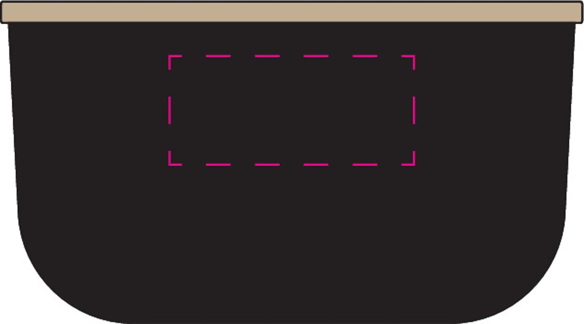 mittig auf kurze Seite (4,5x2 cm)