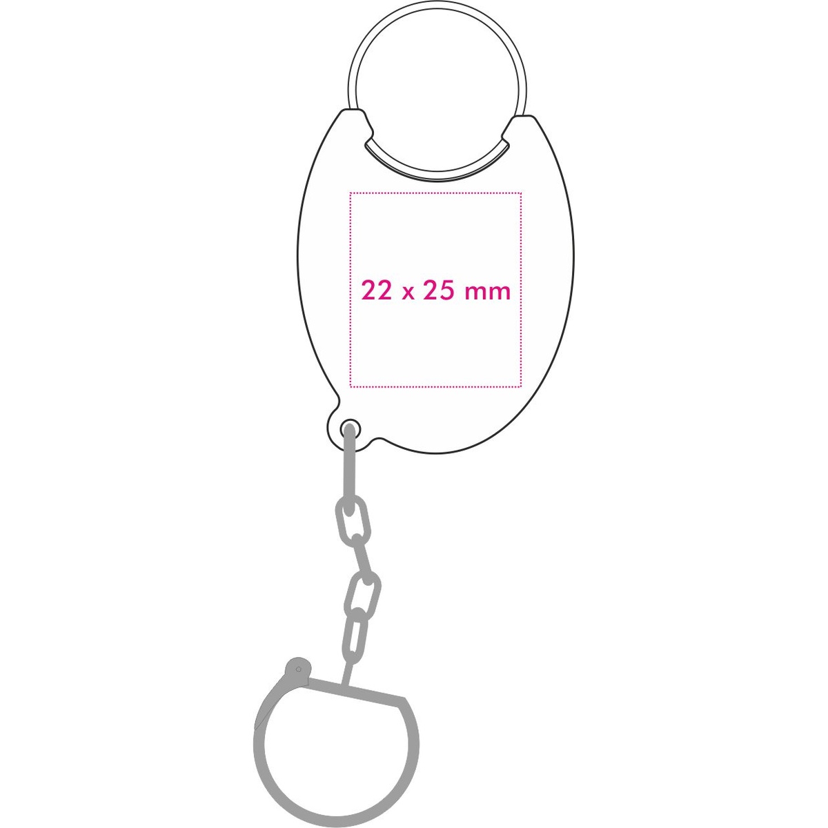 Halter Rückseite (2,2 x 2,5 cm)