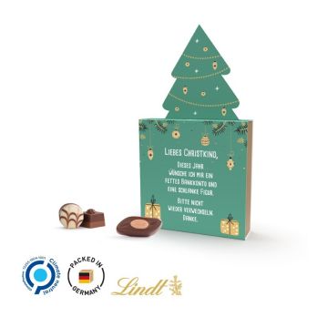 Lindt Werbeschuber "Tannenbaum", Lindt Mini Pralinés, Weihnachten