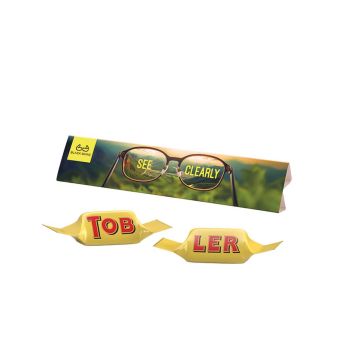Werbedreieck Long, 2 Toblerone Tiny Mini Riegel