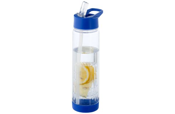 Tutti frutti 740 ml Tritan™ Sportflasche mit Infuser - transparent, blau 