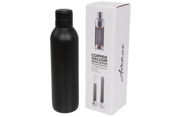 Thor 510 ml Kupfer-Vakuum Isolierflasche - schwarz 
