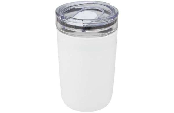 Bello 420 ml Glasbecher mit Außenwand aus recyceltem Kunststoff - weiss 