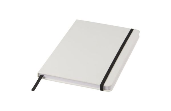Spectrum weißes A5 Notizbuch mit farbigem Gummiband - weiss, schwarz 