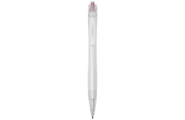 Honua Kugelschreiber aus recyceltem PET-Kunststoff - rot, transparent klar 