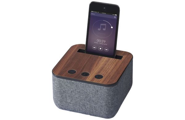 Shae Stoff und Holz Bluetooth® Lautsprecher - dunkelbraun 
