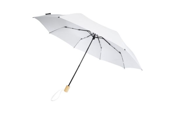 Birgit 21'' faltbarer winddichter Regenschirm aus recyceltem PET - weiss 