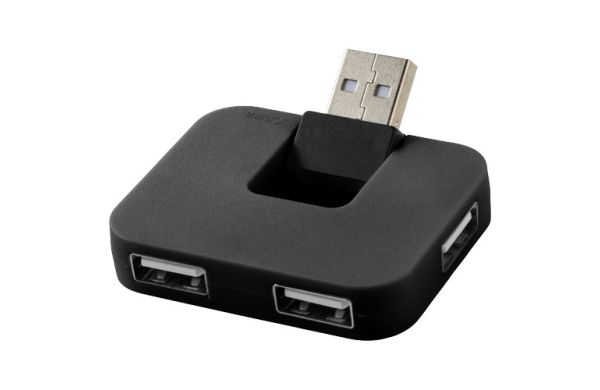 Gaia USB Hub mit 4 Anschlüssen - schwarz 