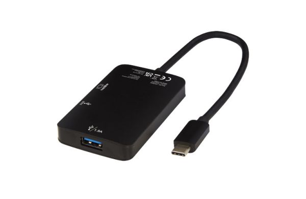 ADAPT Typ-C Multimediaadapter aus Aluminium (USB-A/Typ-C/HDMI) - schwarz 