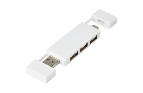 Mulan doppelter USB 2.0-Hub - weiss 