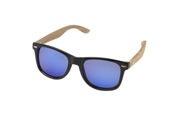 Hiru verspiegelte polarisierte Sonnenbrille aus rPET/Holz in Geschenkbox - holz 