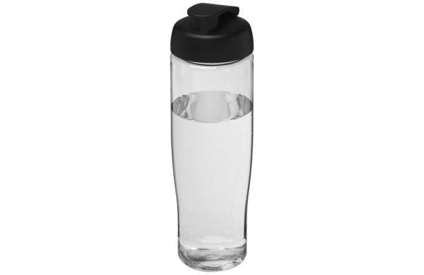 H2O Active® Tempo 700 ml Sportflasche mit Klappdeckel - transparent, schwarz 