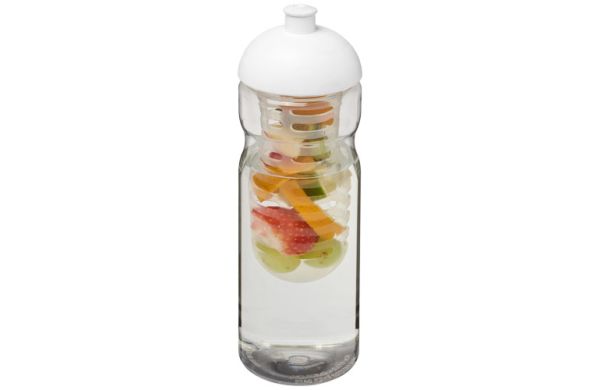 H2O Active® Base 650 ml Sportflasche mit Stülpdeckel und Infusor - transparent, weiss 