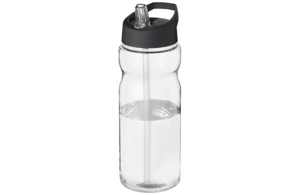 H2O Active® Base 650 ml Sportflasche mit Ausgussdeckel - transparent, schwarz 