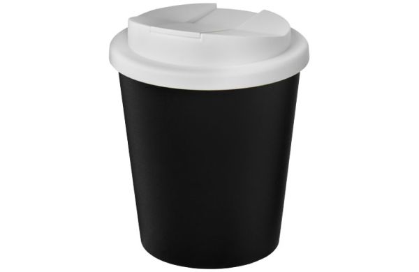 Americano® Espresso Eco 250 ml recycelter Isolierbecher mit auslaufsicherem Deckel - schwarz, weiss 