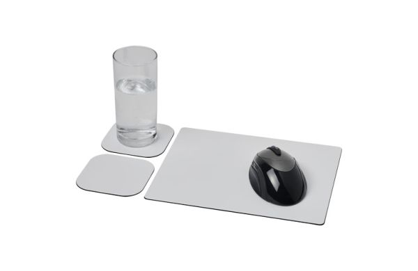 Brite-Mat® Mousepad- und Untersetzer-Set 3 - schwarz 