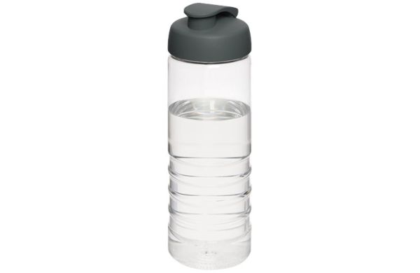 H2O Active® Treble 750 ml Sportflasche mit Klappdeckel - transparent, grau 