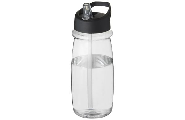 H2O Active® Pulse 600 ml Sportflasche mit Ausgussdeckel - transparent, schwarz 