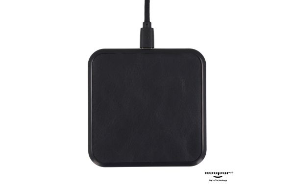 2259  Xoopar Iné Wireless Fast Charger - Recycled Leather 15W, schwarz