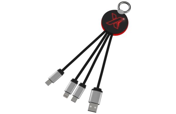 SCX.design C16 Kabel mit Leuchtlogo - rot, schwarz 