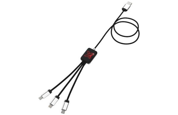 SCX.design C17 Easy to Use Ladekabel mit Leuchtlogo - rot, schwarz 