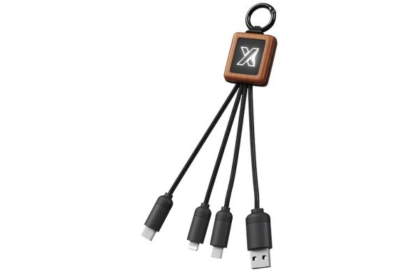 SCX.design C19 Easy to Use Kabel aus Holz mit Leuchtlogo - holz, schwarz 
