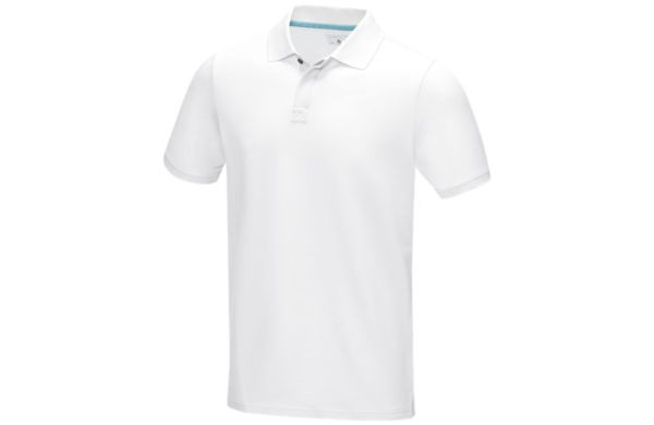Graphite Poloshirt aus GOTS-zertifizierter Bio-Baumwolle für Herren - weiss XS