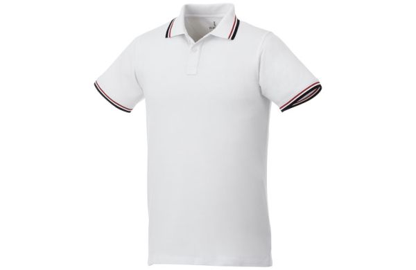 Fairfield Poloshirt mit weißem Rand für Herren - weiss 3XL