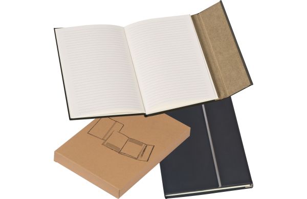 A5 Notizbuch mit Metallapplikation - schwarz