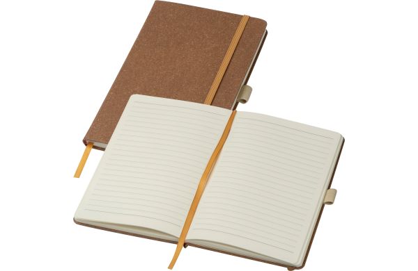 A5 Notizbuch mit recyceltem Ledereinband - braun