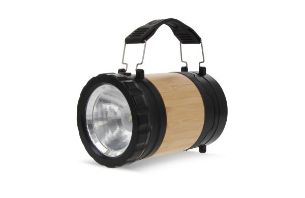 ABS & Bambus Laterne & Fackel, schwarz