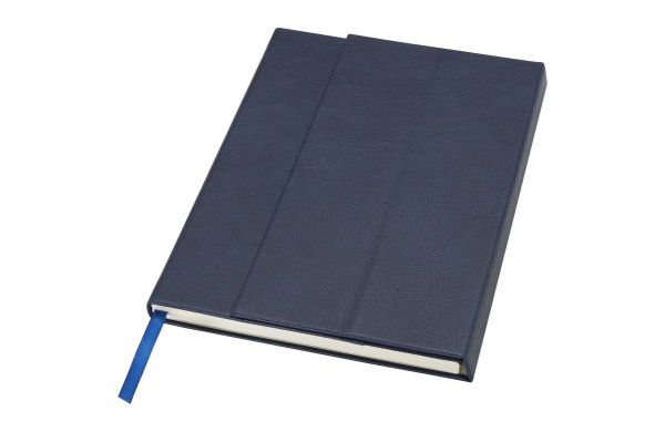 Alejandra A5 Hardcover Notizbuch aus recyceltem Leder, ozeanblau