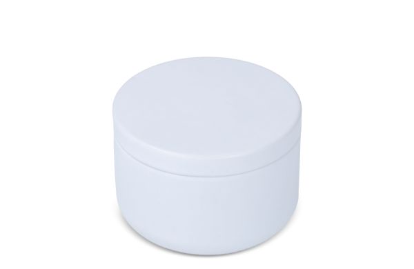 Asana unparfümierte Kerze auf Pflanzenbasis in recycelter Dose, weiss