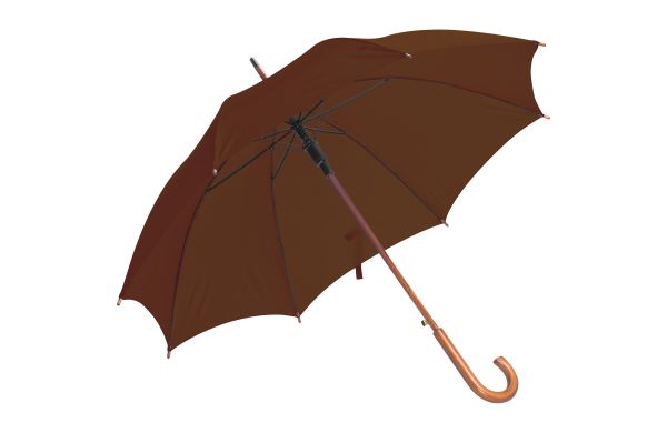 Automatikstockschirm aus Polyester - braun
