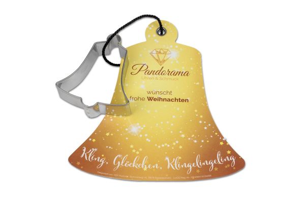 Backförmchen mit Rezeptblock Glocke