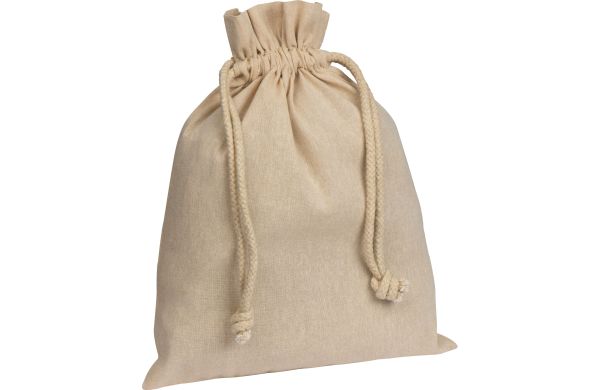 Beutel aus recycelter Baumwolle mit Kordel - beige
