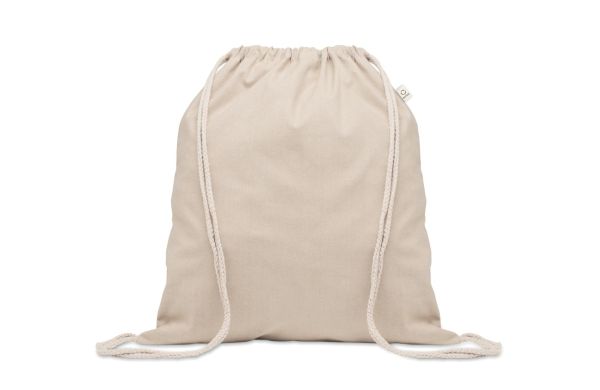 Beutel mit Kordelzug recycelte Baumwolle - beige