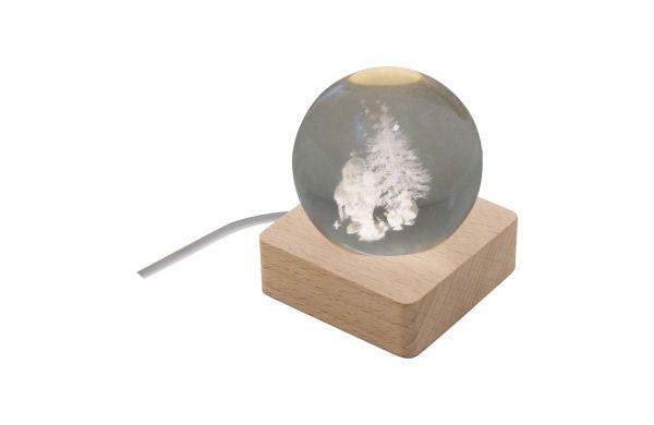 Borealis Leuchtkugel mit Weihnachtsmotiv, natural, transparent klar