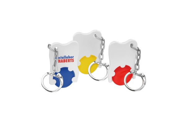 Chiphalter mit 1€-Chip, Kette und Ring "Zahn"