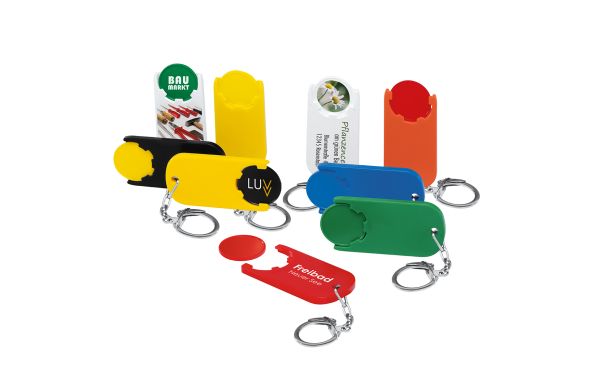 Chiphalter mit 1€-Chip, Kettengliedern und Ring "Alpha"