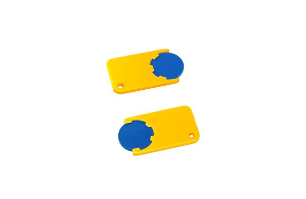 Chiphalter mit 1Euro-Chip Beta_ blau-gelb