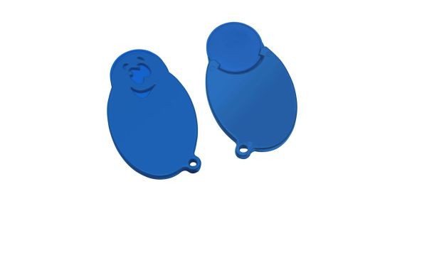 Chiphalter mit 1Euro-Chip Gesicht_ blau-blau