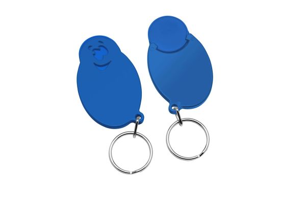 Chiphalter mit 1Euro-Chip und Ring Gesicht_ blau-blau