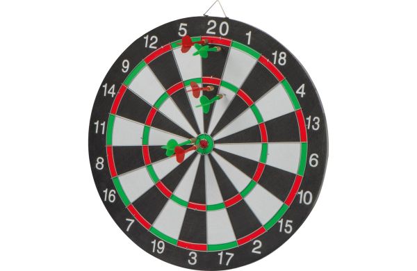 Dartscheibe-mit-Pfeilen-mehrfarbig