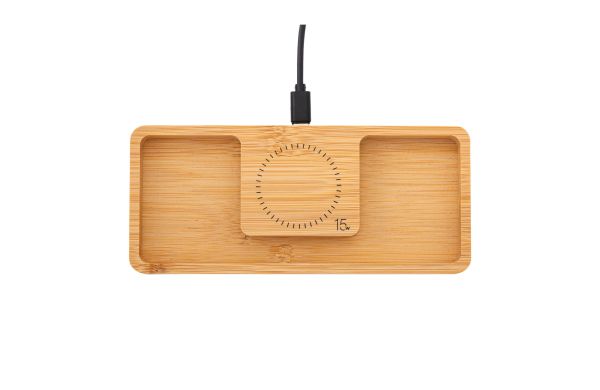 Desktop Organizer mit Wireless Charging REEVES-BAMBOOCHARGE