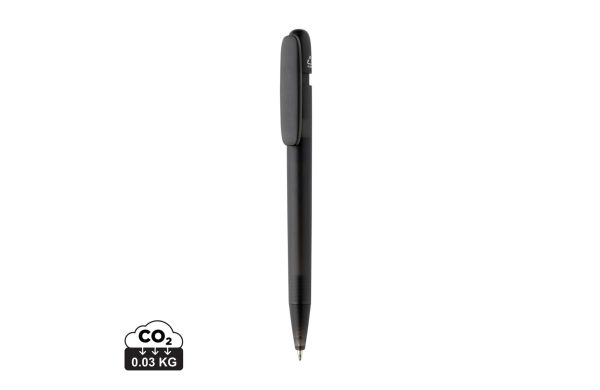 Devin transparenter Stift aus GRS zertifiziertem rABS, schwarz, blau