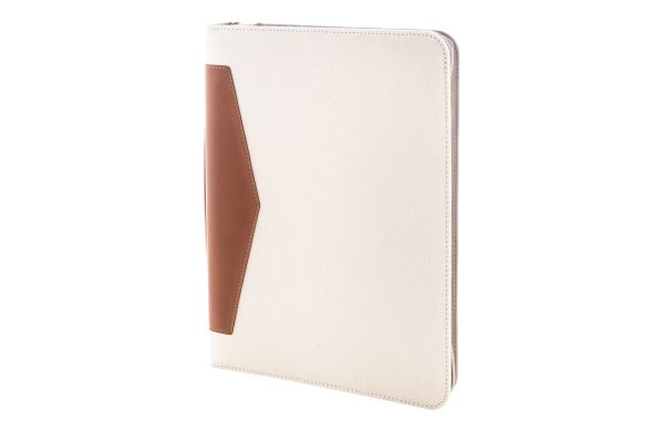 Dokumentenmappe aus recyceltem Canvas Carbasa Zip, natur