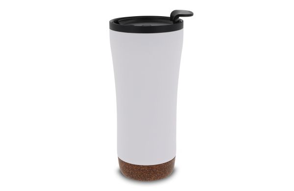Doppelwandiger Becher mit einem Korkboden 480ml, weiss